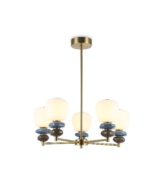 Люстра Ambrella light LH53164/5 SB/WH бронза/белый 40W 3000K D650*900