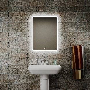 Зеркало Bau Stil 60х80, сенсорная LED подсветка, пластиковый защитный корпус