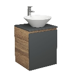 Тумба Bau Dream Blackwood 50 графит, раковина BAU Dream D43, смеситель для раковины высокий Hotel Still, нержавеющая сталь, фото3