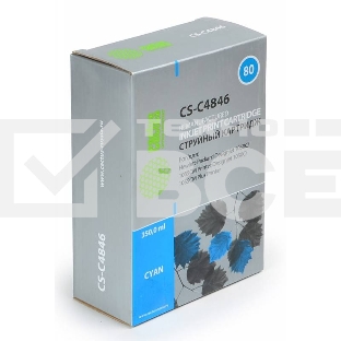 Картридж струйный Cactus CS-C4846 №80 голубой (350 мл) для HP DesignJet 1050C/1055CM/1000