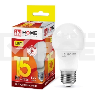 Лампа светодиодная LED-A60-VC 15Вт 230В E27 3000К 1350лм IN HOME 4690612020266