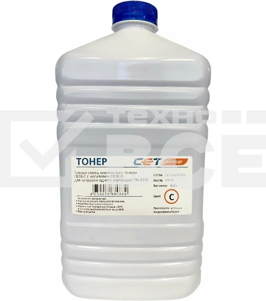 Тонер Cet CE28-C (CET111053C500) голубой (бутылка 500гр.) для KONICA MINOLTA Bizhub C258/308/368/227i/257i
