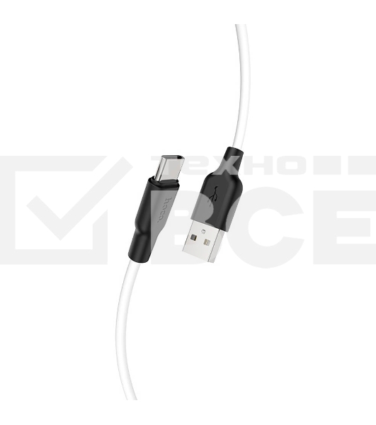 Кабель HOCO USB X21 Plus Silicone, USB - Type-C, 3А, 2м, белый