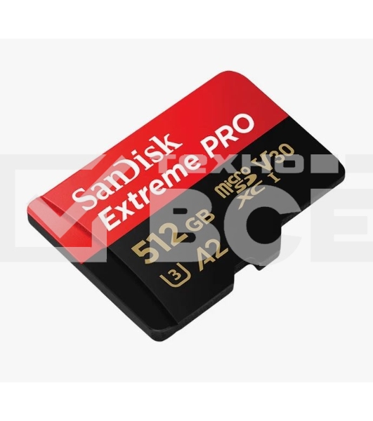 Флеш карта microSD 512GB SanDisk microSDXC Class 10 UHS-I A2 C10 V30 U3 Extreme Pro (SD адаптер) 200MB/s