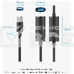 Активный кабель-удлинитель Vention USB 3.0 AM/AF с усилителем - 10м Черный, фото2