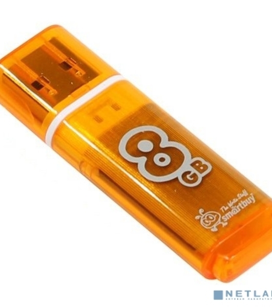 Флешка USB Smartbuy Glossy series Orange (SB8 GbGS-Or), 8Gb, USB 2.0, R/W 25/15, оранжевый