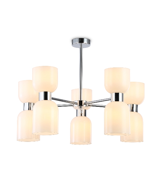 Люстра Ambrella light LH56083/10 СH/FR хром/белый матовый E14*10 max 40W D700*510