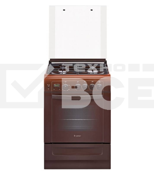 Плита газовая Gefest ПГ 6100-03 0003 коричневый, конфорок 4 шт, духовка 52 л, 60 см x 85 см x 60 см
