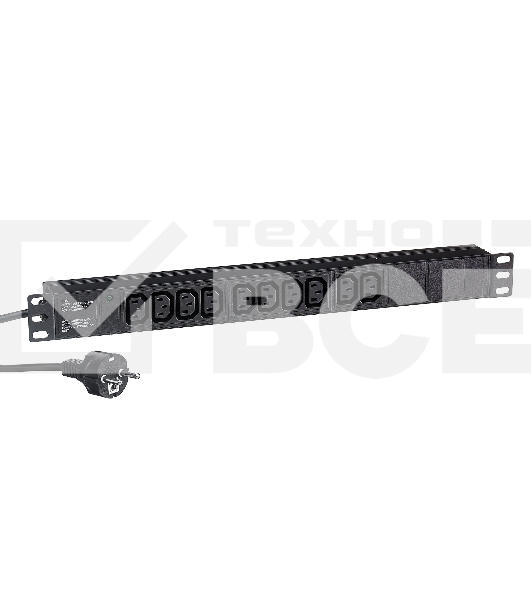 Блок розеток горизонтальный ExeGate ServerPro PDU-19H005 Al-10C13-EU3, 19