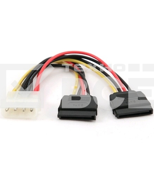 Кабель Cablexpert Кабель питания SATA CC-SATA-PSY-0.3M, 30см, molex 4pin/2x sata15pin, на 2 устр., пакет