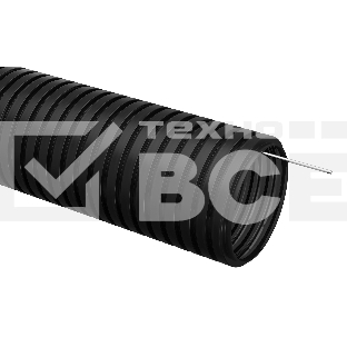 Труба гофрированная ПНД d32 мм с зондом черный (уп. 25 м) ИЭК CTG20-32-K02-025-1