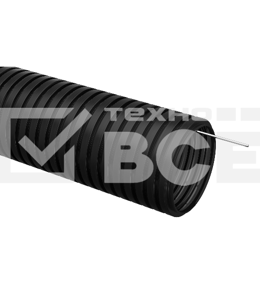 Труба гофрированная ПНД d32 мм с зондом черный (уп. 25 м) ИЭК CTG20-32-K02-025-1