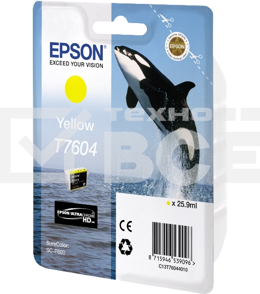 Картридж струйный EPSON C13T76044010 желтый (26 мл) для SC-P600