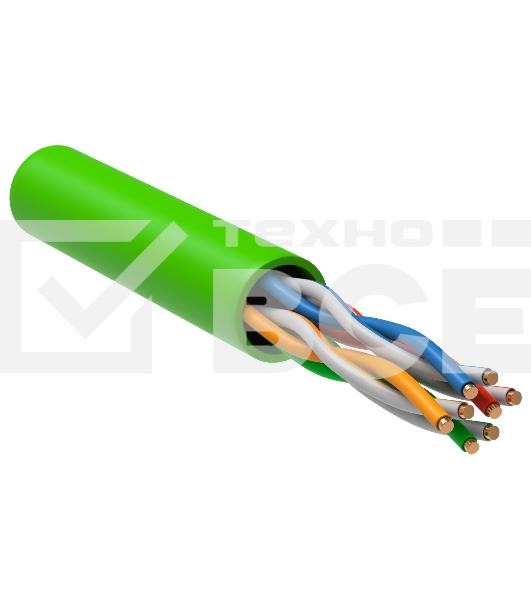 Кабель связи витая пара U/UTP, кат.5E, 4 пары 24AWG solid, 305м, LSZH, зеленый Кабель связи витая пара U/UTP, кат.5E, 4 пары 24AWG solid, 305м, LSZH, зеленый