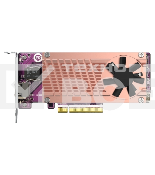 Сетевая карта QNAP QM2-2P10G1Tb Marvell AQC113C PCIe Gen3 x8, Dual M.2 2280 PCIe Gen3 x4 NVMe, LAN 1x10GbASE-T 10GbE, Low-profile bracket pre-loaded, Low-profile flat and Full-height are bundled