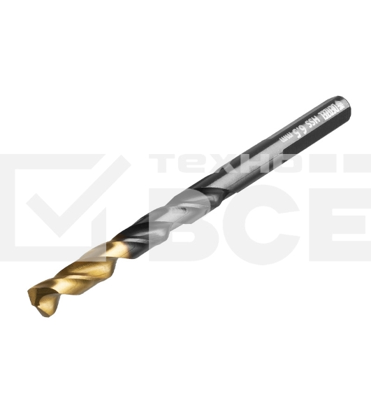 Сверло по металлу, 6,5 мм, HSS-Tin, Golden Tip, 10 шт. Denzel
