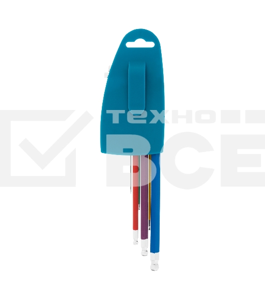 Набор ключей Gross 16400 имбусовых hex 1.5–10мм s2 9шт магнит экстра-длин. с шаром хром/краска