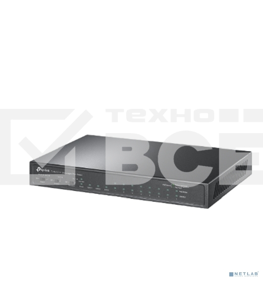 Настольный коммутатор TP-Link TL-SL1311P, 8 портов 10/100 Мбит/с с поддержкой PoE+, 2 гигабитных порта без поддержки PoE, 1 порт SFP, 802.3af/at, бюджет PoE — 65 Вт, стальной корпус