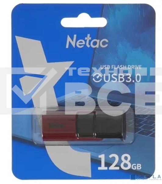 Флеш диск USB Drive Netac U182 Red USB3.0 128GB, retail version