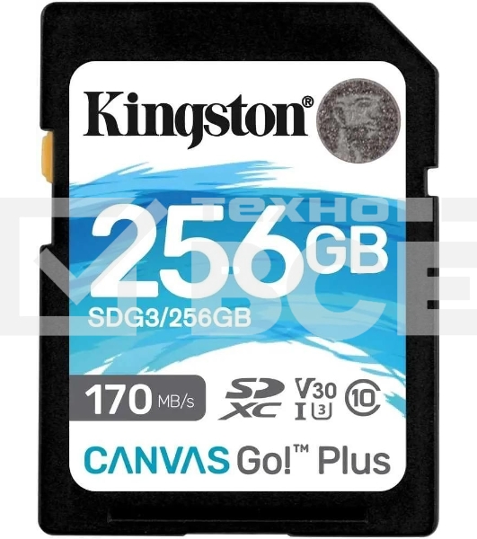 Флеш карта Kingston 256GB SDXC Canvas Go Plus 170R C10 UHS-I U3 V30 EAN: 740617301519