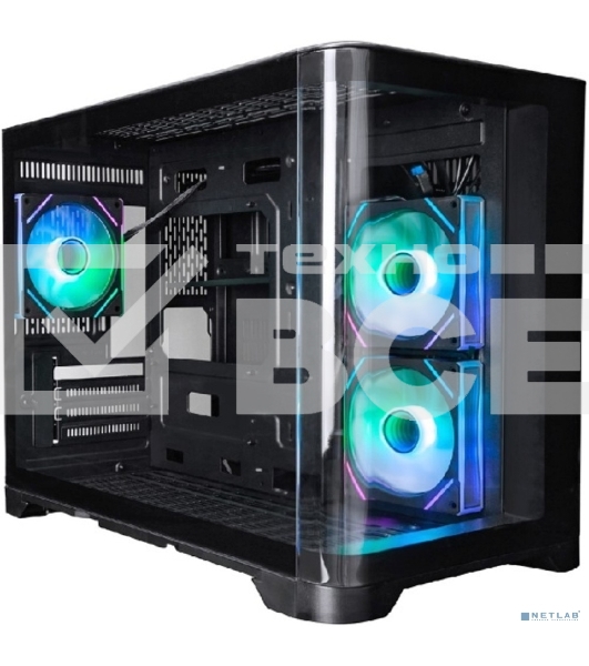 Корпус 1STPLAYER UVIEW UV6 ARGB Black / mATX / 3x120mm ARGB fans / UV6-BK-2FC7R-1FC7