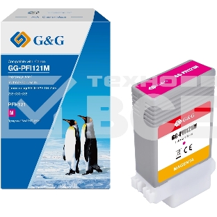Картридж струйный G&G GG-PFI121M пурпурный (130мл) для Canon imagePROGRAF TM-250/255/350/355
