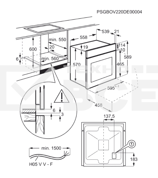 Встраиваемый духовой шкаф Electrolux EOF5H50BX, Электрический духовой шкаф с конвекцией, приготовление на пару, объем 65 л, 8 режимов, очистка каталитическая, 2 стекла в дверце, направляющие проволочные, нержавеющая сталь