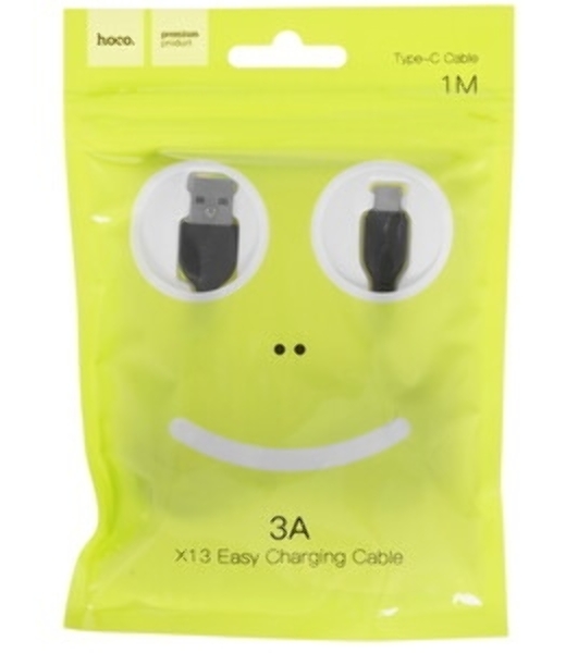 Кабель USB 2.0 HOCO X13, AM/Type-C M, черный, 1м