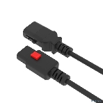 Кабель питания Filum FL-PC-CEE7/7-C13F-C1-1.0-BK с фиксацией, 3х1,0мм, 220В, 10А, черный, 1,0м, фото 1
