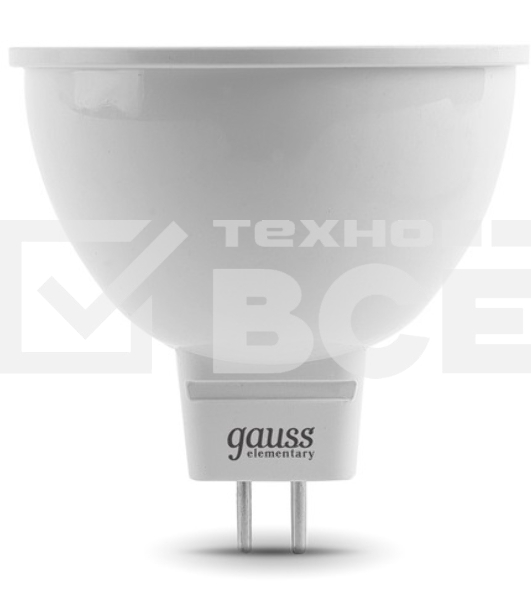 Лампа GAUSS LED Elementary 13526 MR16 GU5.3 5.5W 4100К1/10/100