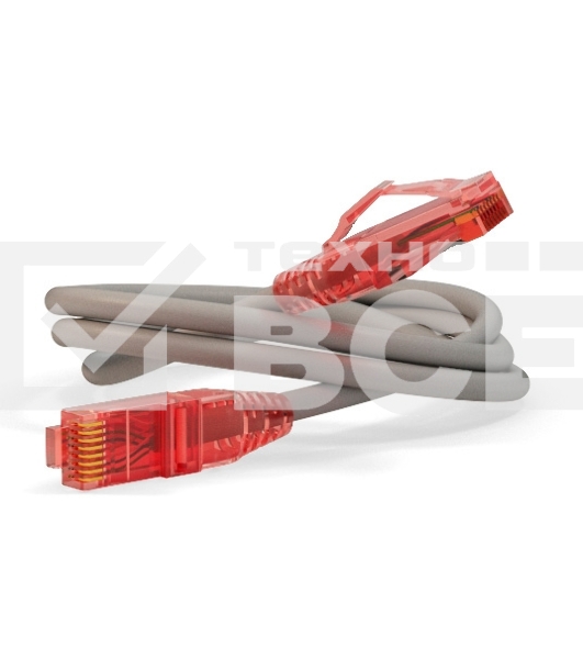 Патч-корд Hyperline UTP, Cat.5e, LSZH, 1.5 м, серый