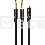 Переходник-разветвитель Vention гибкий Jack 3.5 mm F 4 pin/Jack 3.5 mm M x 2 - 1м BBDBF, фото2