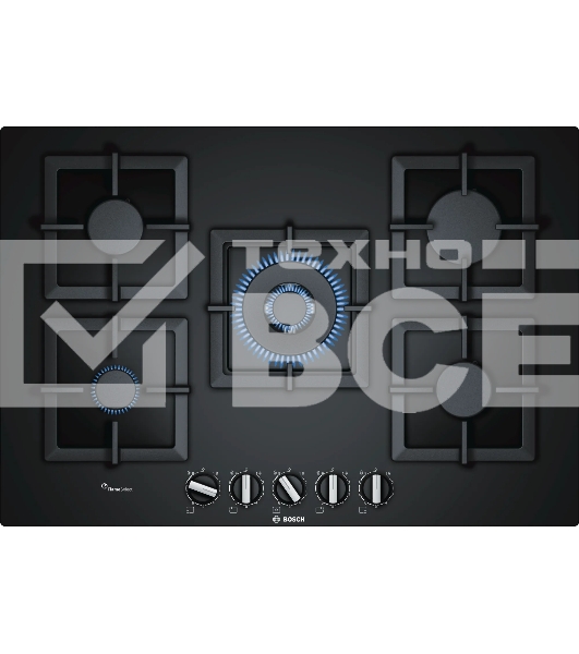Газовая варочная поверхность Bosch PPQ7A6B20 черный