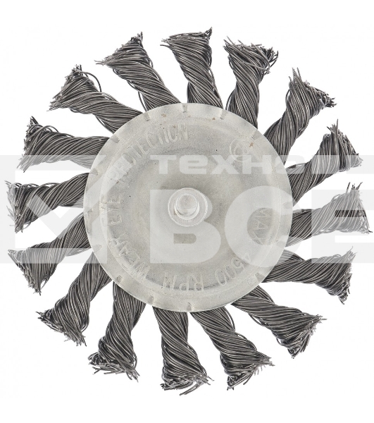 Щетка для дрели Matrix 100 мм, плоская со шпилькой, крученая металлическая проволока