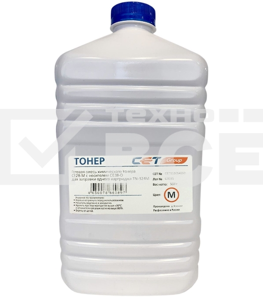 Тонер Cet CE28-M (CET111054M500) пурпурный (бутылка 500гр.) для KONICA MINOLTA Bizhub C258/308/368/227i/257i