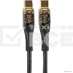 Кабель PERFEO USB C вилка - C вилка, 60W, нейлон, черный, 1 м, PREMIUM (C1102), фото3