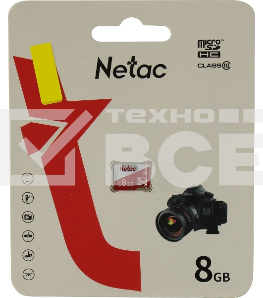 Карта памяти Netac P500 ECO MicroSDHC 8GB C10 [NT02P500ECO-008G-S]