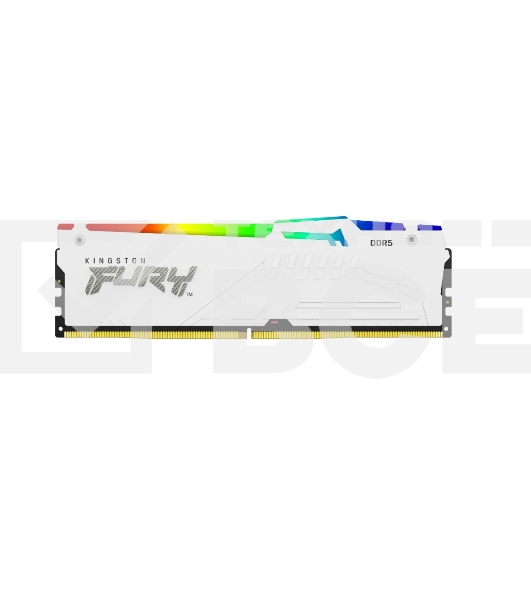 Оперативная память Kingston Fury Beast, DDR5, 64GB (4x16GB), 6000MHz, CL40, DIMM, с радиаторами, RGB, белый