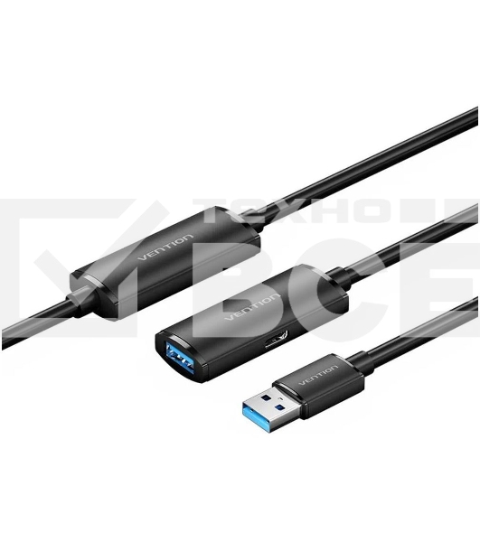 Активный кабель-удлинитель Vention USB 3.0 AM/AF с усилителем - 10м Черный