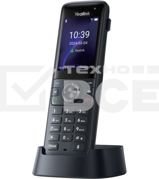 Беспроводной Wi-Fi SIP-телефон Yealink AX83H, экран 2.4', Wi-Fi 6, виброоповещение, Bluetooth, 3.5мм, Type-C, SNC, звук HD (AX83H)