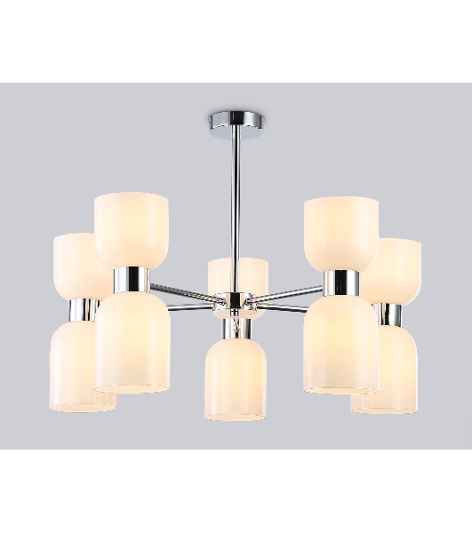 Люстра Ambrella light LH56083/10 СH/FR хром/белый матовый E14*10 max 40W D700*510