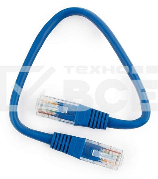 Патч-корд UTP Cablexpert кат.5e 0.25м, литой, многожильный (синий)