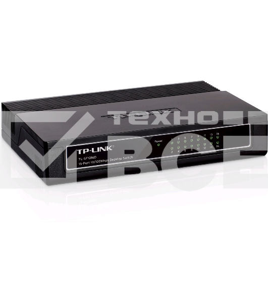 Коммутатор TP-Link SMB TL-SF1016D Коммутатор 16-port 10/100M Desktop Switch, 16 10/100M RJ45 ports, Plastic case