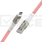 Кабель 1.7m GCR MicroUSB series MERCEDES, PINK NYLON, супер быстрая зарядка, 28/22 AWG, GCR-51955, фото2