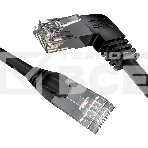 Патч-корд GCR прямой 2.0m UTP кат.5e, черный, левый угол, литой, ethernet high speed, RJ45, T568B, GCR-53151, фото5