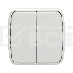 Выключатель 2-клавишный ОП 10А белый Минск EKF Basic, фото9