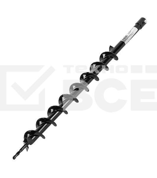 Шнек для грунта Denzel E-60, диаметр 60 мм, длина 800 мм, соединение 20 мм, несъемный нож