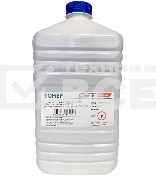 Тонер Cet CE28-Y (CET111055Y500) желтый (бутылка 500гр.) для KONICA MINOLTA Bizhub C258/308/368/227i/257i