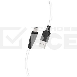 Кабель USB HOCO X21 Plus Silicone, USB - Micro USB, 2.4А, 2м, белый