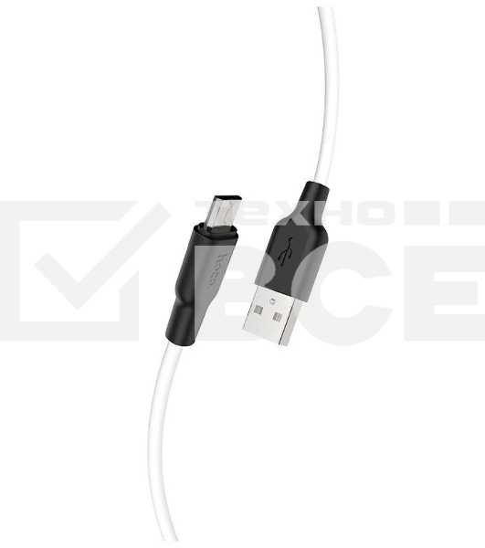Кабель USB HOCO X21 Plus Silicone, USB - Micro USB, 2.4А, 2м, белый